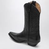 MM6 Maison Margiela Black EmbroideredShaft Cowboy Boots