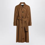 Ami Paris Hazelnut Double Breasted Waistbelted Coat