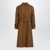 Ami Paris Hazelnut Double Breasted Waistbelted Coat