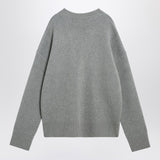 Ami Paris Light Gray Cardigan Exquisitely Embroidered
