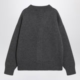 Ami Paris Heather Grey Cardigan EmbroideredHeartLogo
