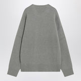 Ami Paris Grey DroppedShoulders Crewneck Sweater Logo