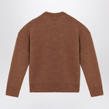 Ami Paris Hazelnut De Coeur IntarsiaPattern Sweater