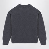 Ami Paris Charcoal Textured Intarsia Chestpiece Sweater