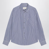 Ami Paris Ami De Coeur striped shirt in white and blue