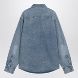 Ami Paris Denim Shirt Indigo EmbroideredAmiDeCoeur