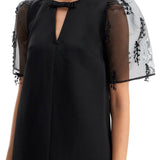 Ganni "organza-sleeved midi