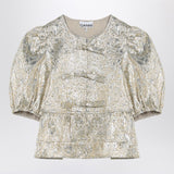 GANNI Gold/silver blouse with bows