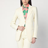 Etro White Jacket Crossover Detail Single Breasted