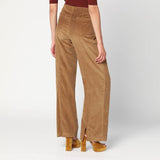 Etro Rich Chocolate Brown Velvet PalazzoPants SideZip