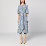 Etro Multicoloured Knotted Front Flared MidiLength Dress