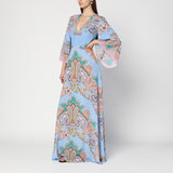 Etro Blue PaisleyPrint Exquisite Timeless Long Dress