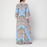 Etro Blue PaisleyPrint Exquisite Timeless Long Dress