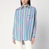 Etro Multicoloured Striped Shirt With Asymmetrical Hem