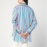 Etro Multicoloured Striped Shirt With Asymmetrical Hem