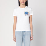 Etro White Embroidered Logo Couture TShirt Premium